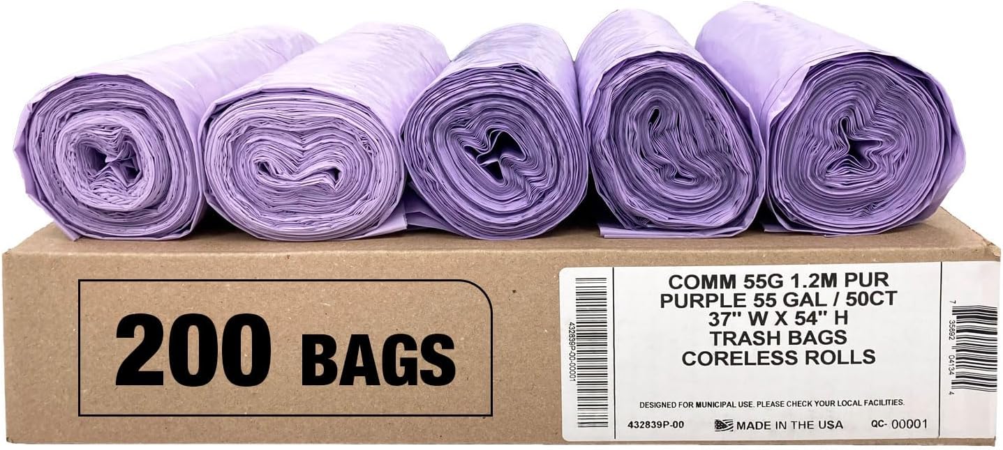 Ultrasac Heavy Duty 55 Gallon Trash Bags for Industrial Use