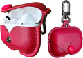 Secure Snap-Fastener Leather Case for AirPods Pro - Red