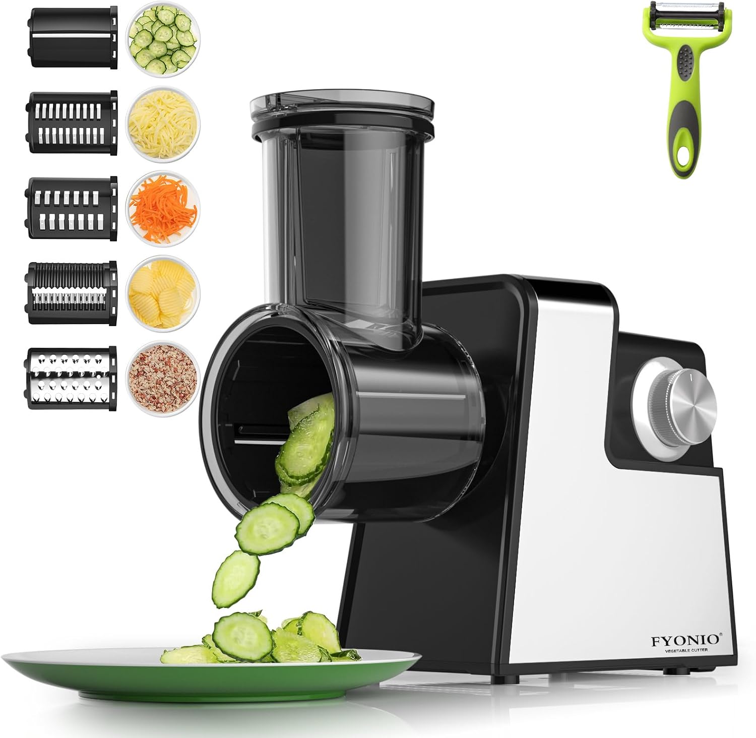 Electric Cheese Grater 5 in 1 Salad Maker for Quick Prep