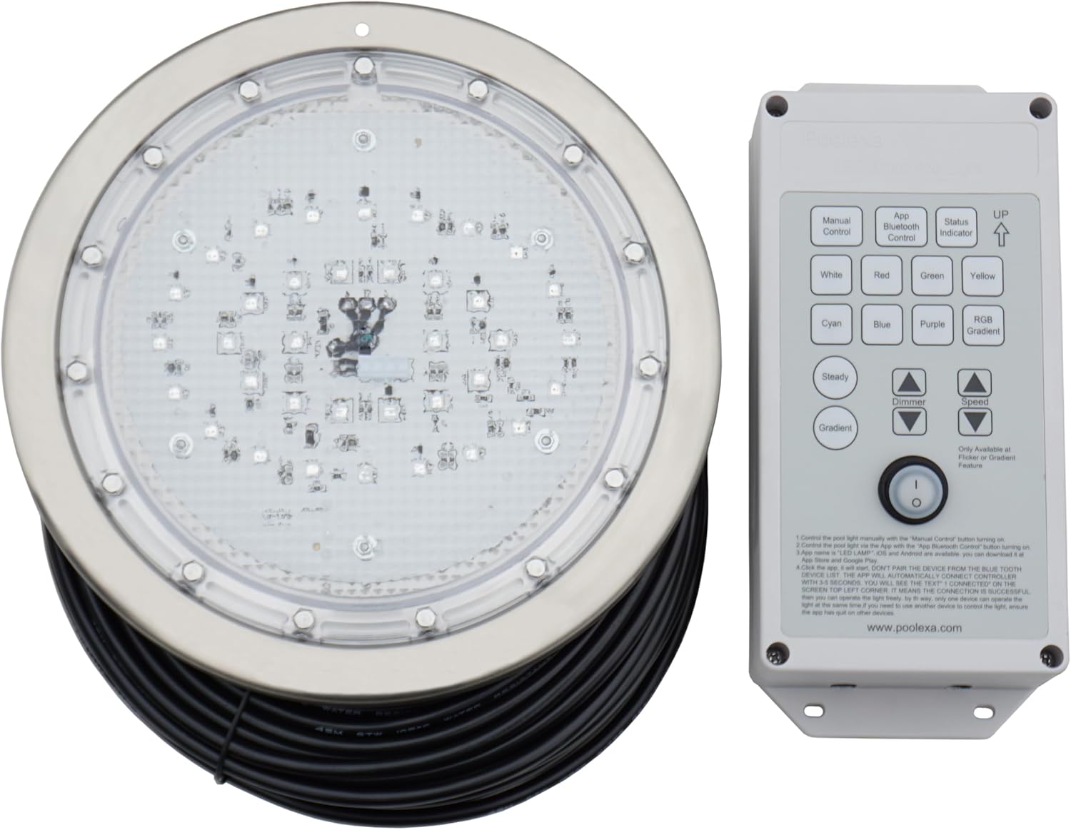 10 Inch LED Multicolor Inground Pool Light with RGB Controller