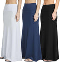 Women's 3-Pack Maxi Skirts - High Waisted Flowy Long Skirts