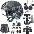 Airsoft Fast Helmet Set with Military Headset - Adjustable Fit