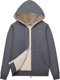 Flygo Women Winter Hoodie Zip Up Sherpa Lined Fleece Jacket