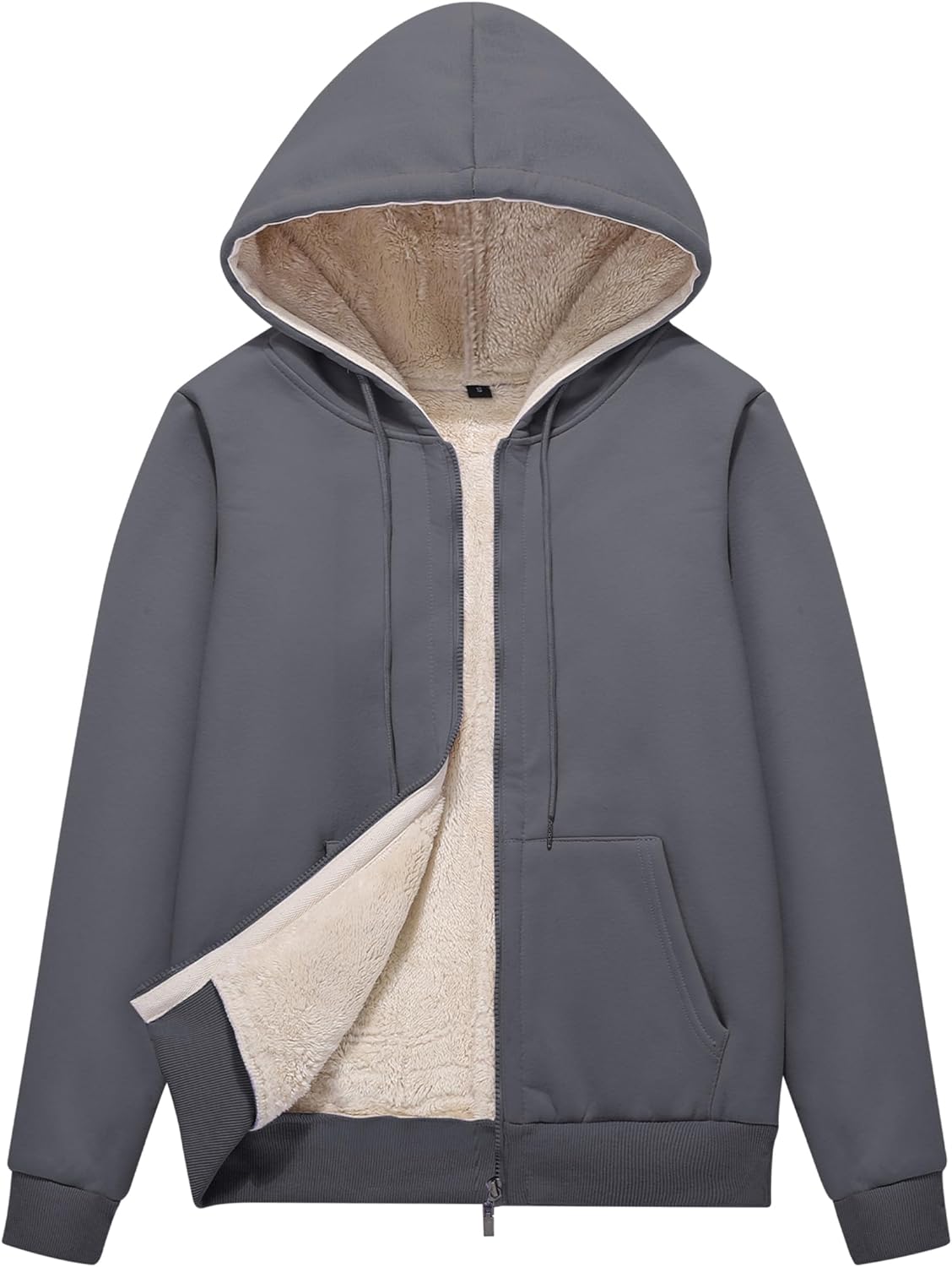 Flygo Women Winter Hoodies Zip Up Fleece Sherpa Lined Jacket