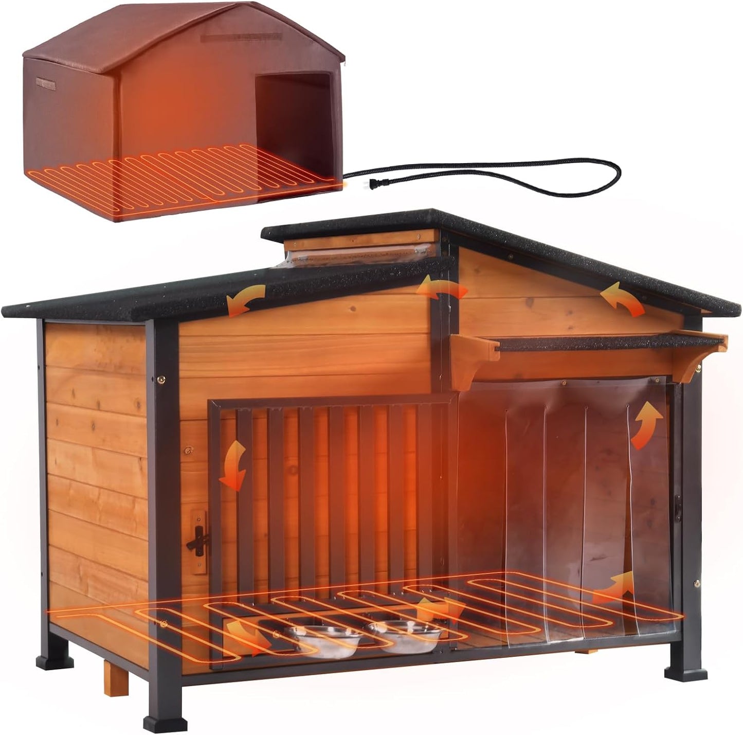 GUTINNEEN Heated Dog House with Safe Heating Pad for Comfort