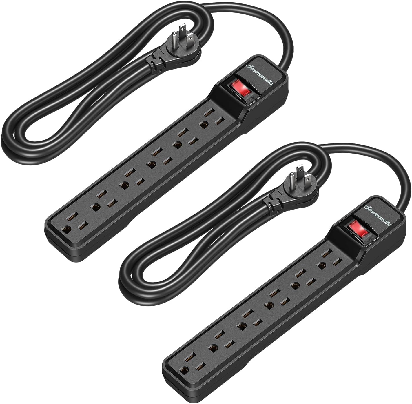 DEWENWILS Surge Protector Power Strip 2-Pack