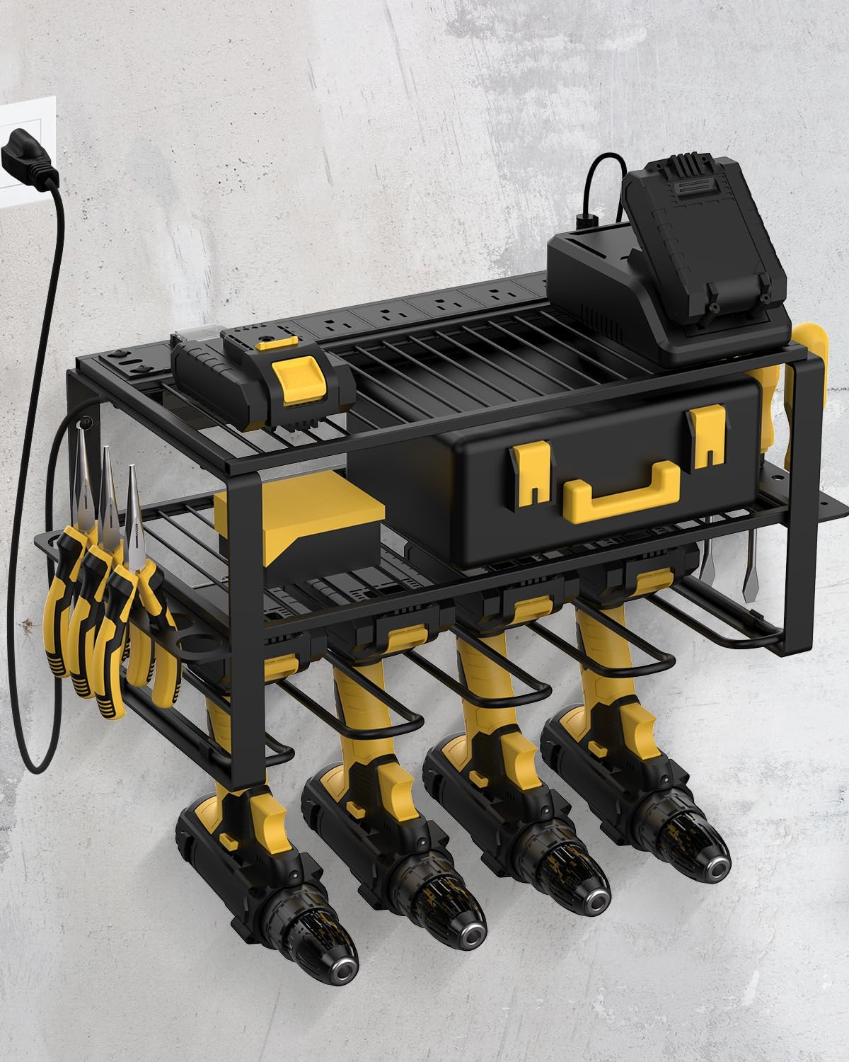 Ultimate Garage Charging Station - Organize & Power Up Tools!