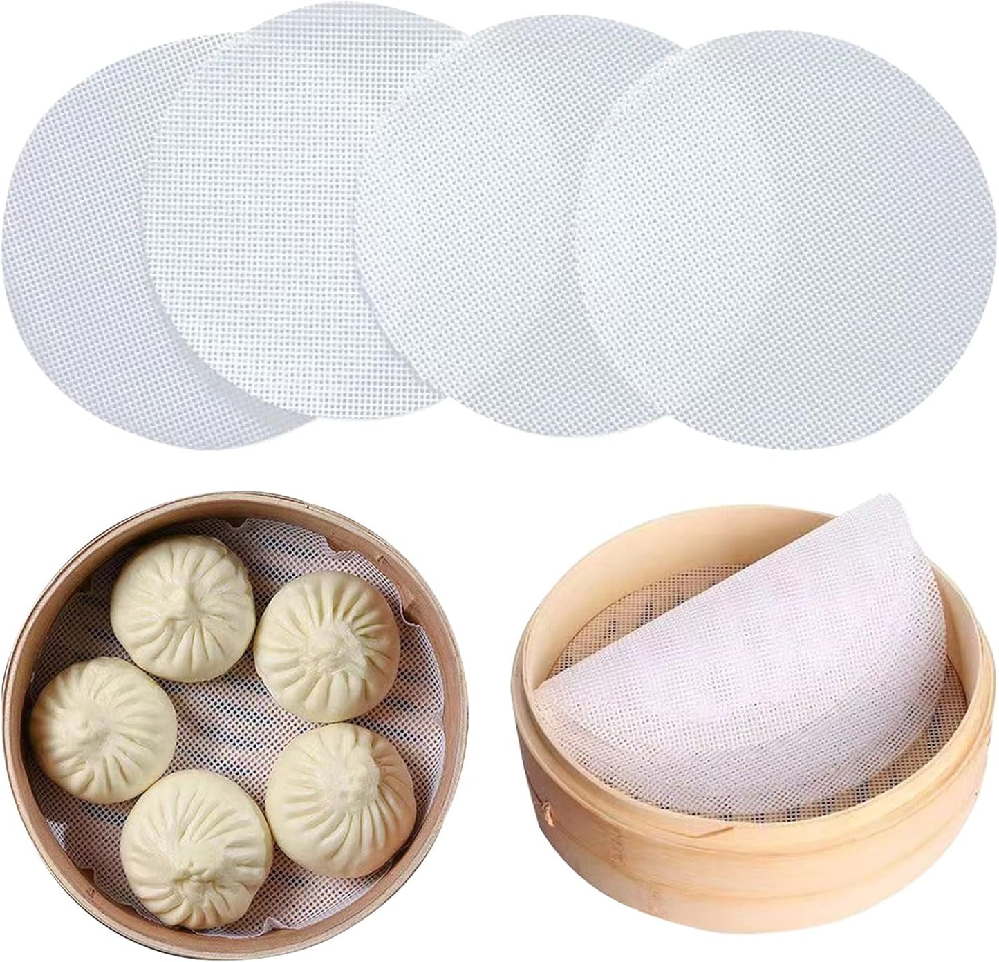 Non-Stick Silicone Steamer Liners - 14 Inch Reusable Mats