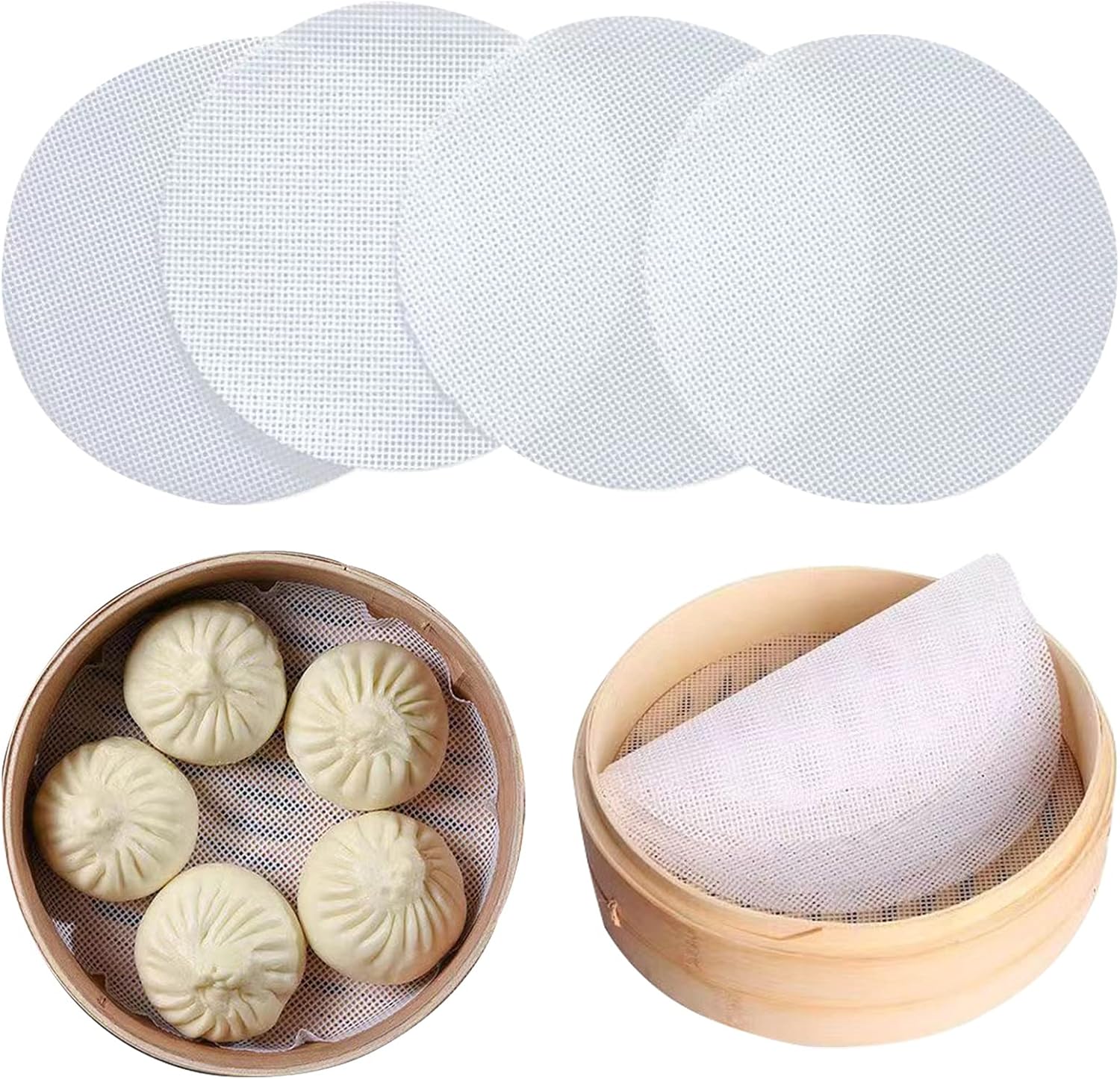 Non-Stick Silicone Steamer Liners - 14 Inch Reusable Mats