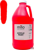 Fluorescent Red Neon Acrylic Paint 64 oz Half Gallon - Glows Under UV