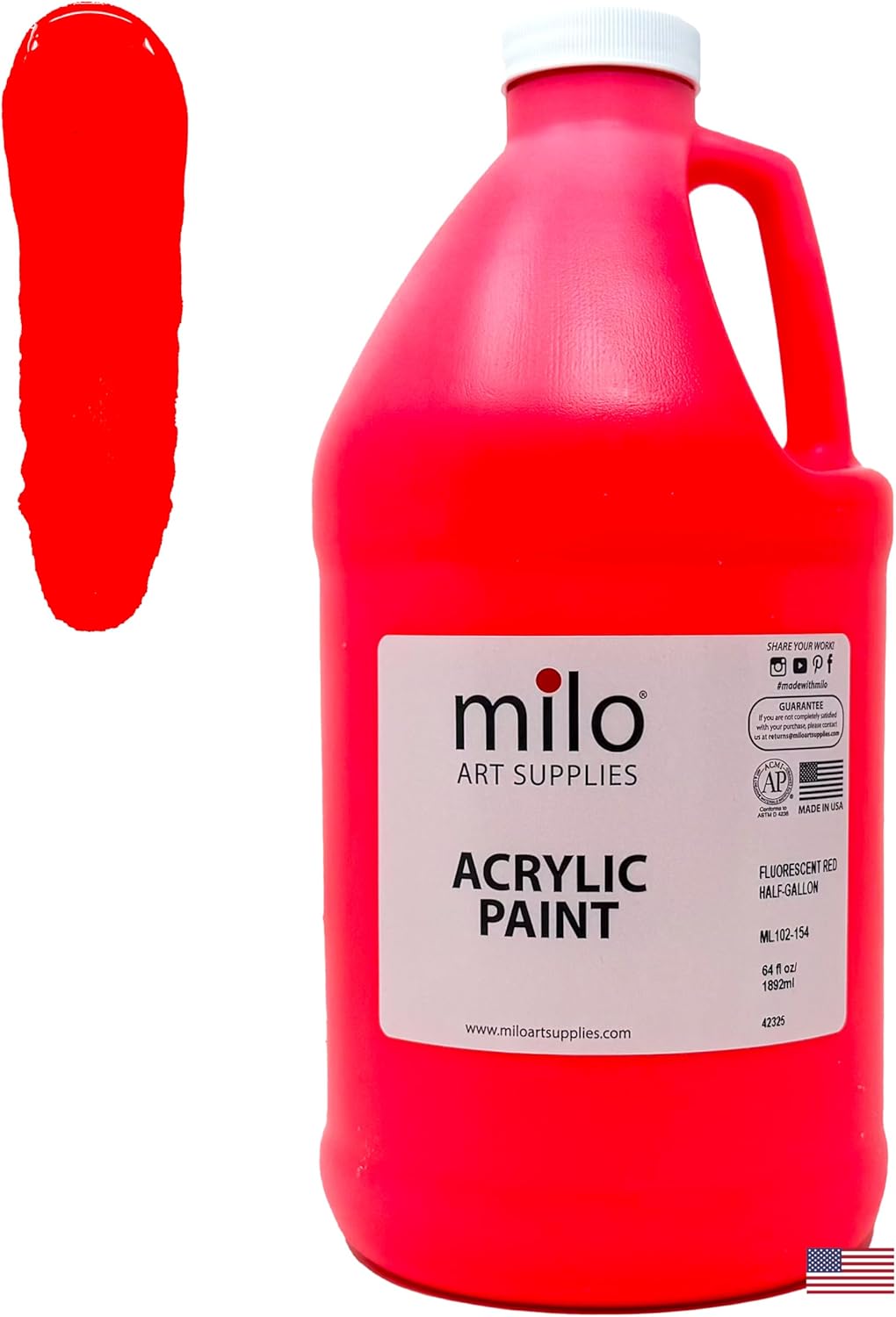 Milo Fluorescent Red Neon Acrylic Paint for Vibrant Art Projects