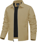 Mens Lightweight Windbreaker Jacket with Laydown Collar - Black
