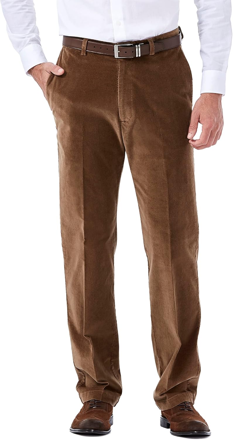 Haggar Men's Classic Fit Stretch Corduroy Pant for Comfort