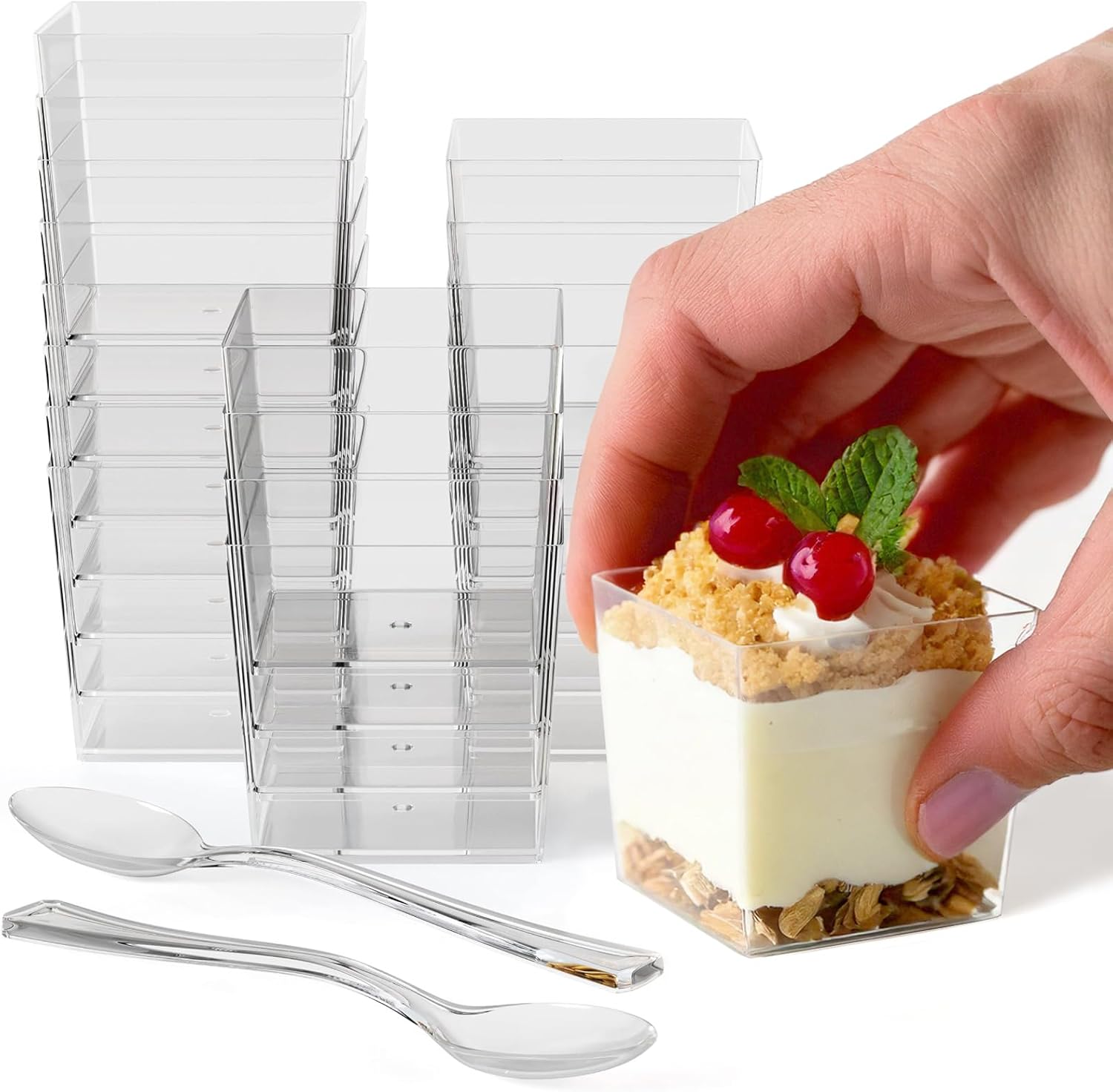 Mini Dessert Cups With Spoons - Perfect for Any Event
