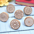 Indian Shelf Wooden Cabinet Knobs and Pulls 24-Piece Set - Boho Floral
