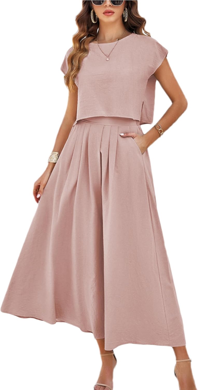Mingzhu Womens 2 Piece Outfits Skirt Set for Summer Style