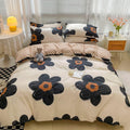 Black Floral California King Comforter Set - Soft Sunflower Bedding