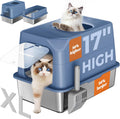 Pawtners XL Extra Large Stainless Steel Cat Litter Box for Comfort