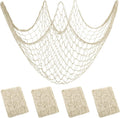 Natural Fish Net Party Decorations 4 Pack - Coastal Wall Display
