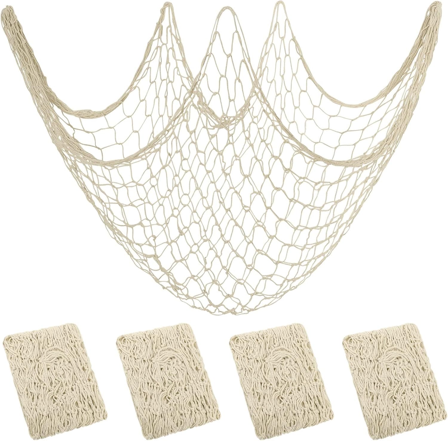 Natural Cotton Beach Fish Net Decor Set
