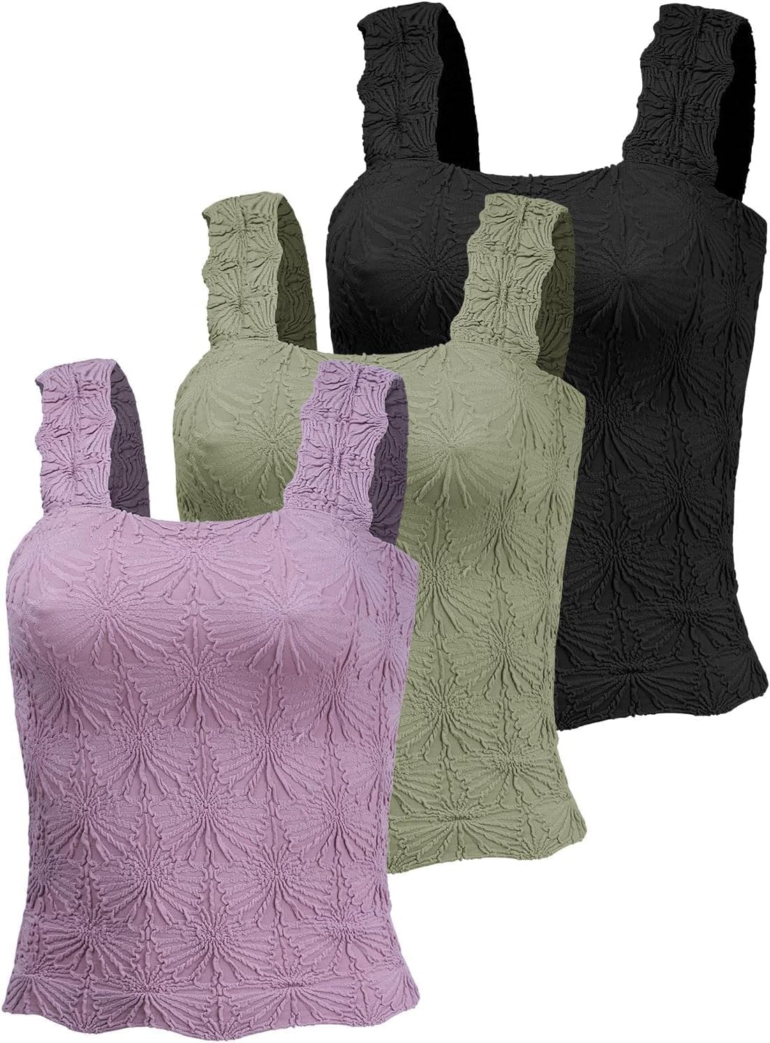 Women's Square Neck Seamless Crop Tank Tops for Everyday Wear