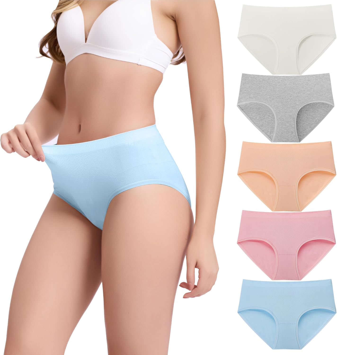 Bamboo Cool Women's Underwear Mid Waisted Briefs for Comfort