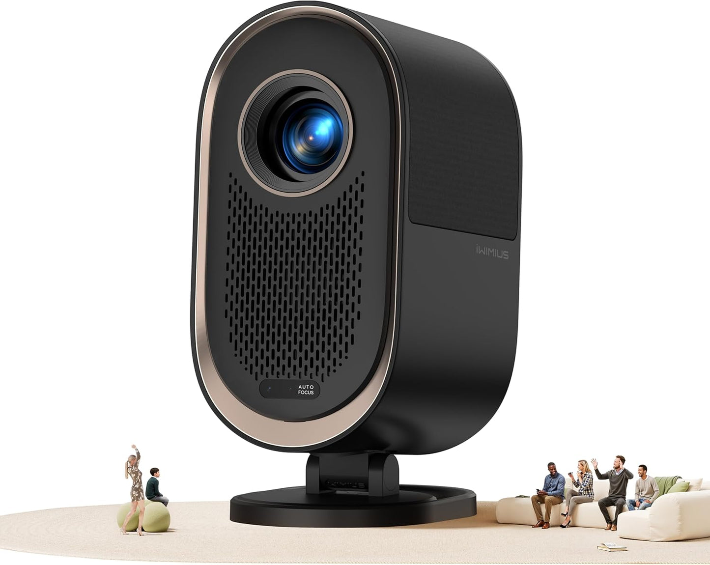 AI Auto Focus Projector with WiFi6 and Bluetooth for Home Use