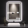 LOAAO 24x32 LED Bathroom Mirror with Lights - Dimmable Backlit & Front