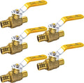 AB 3/4 in x 3/4 in PEX Brass Full Port Inline Ball Valve (5-Pack)