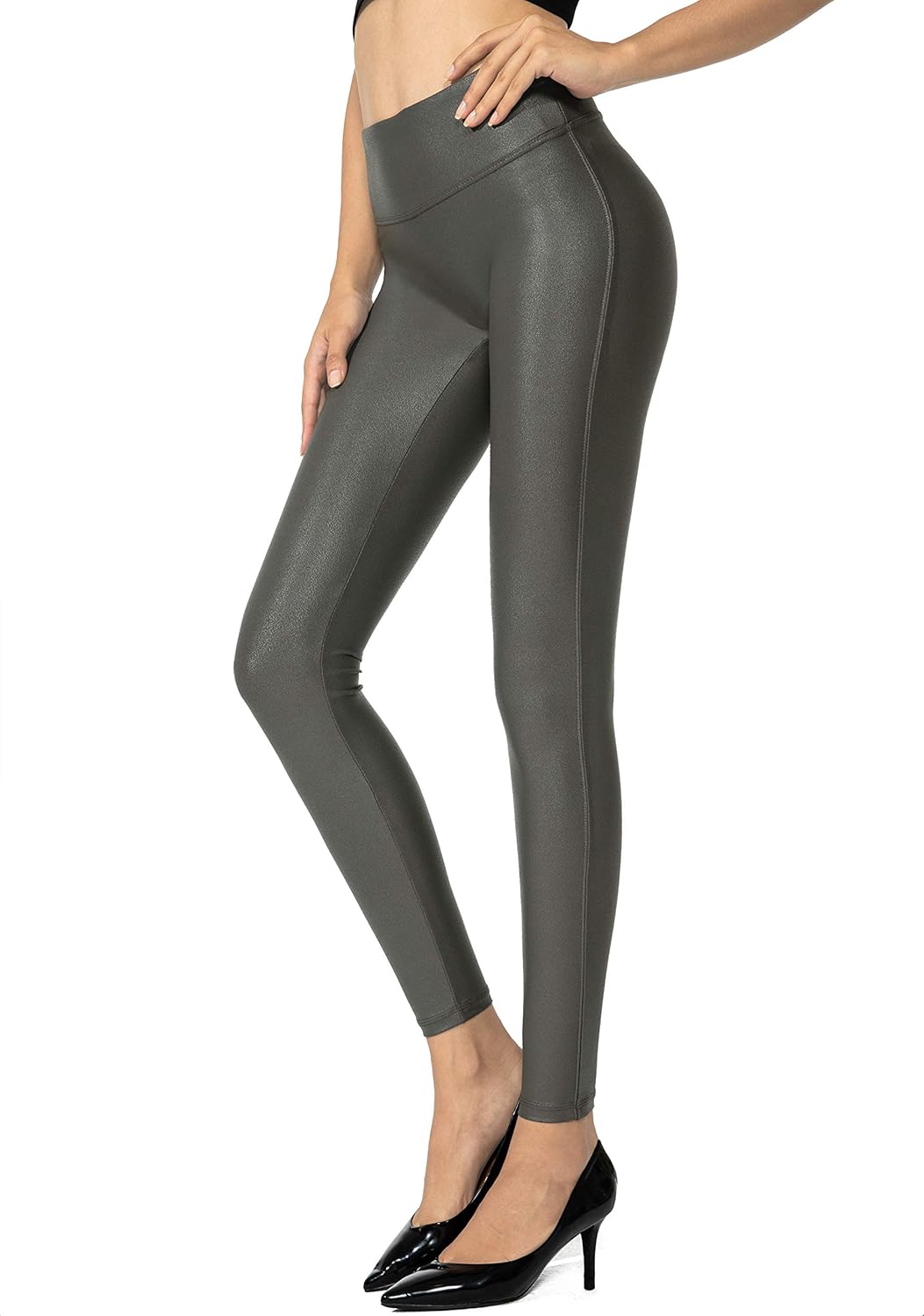 SANTINY Women's Faux Leather Leggings for Stylish Comfort