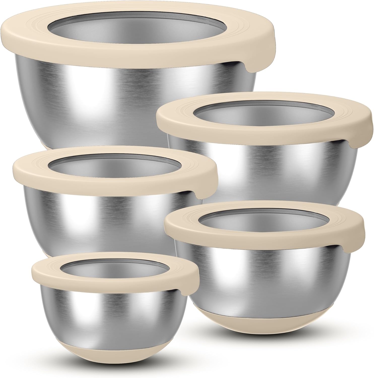 KITEISCAT Stainless Steel Mixing Bowls with Lids Set of 5