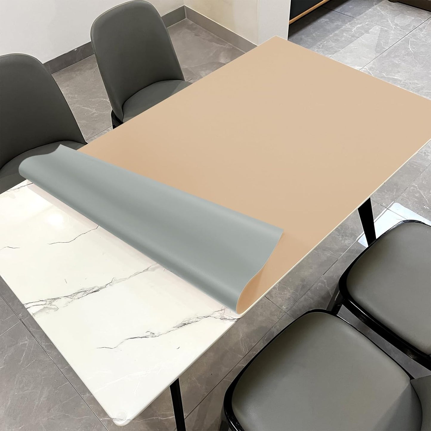 Leather Table Cover Protector for Dining Room Table, 48x72 in