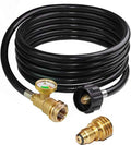 DOZYANT 12 ft Propane Hose with Gauge and POL to QCC1 Adapter