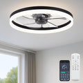 20in Ceiling Fan with Light - Low Profile Flush Mount, Dimmable LED