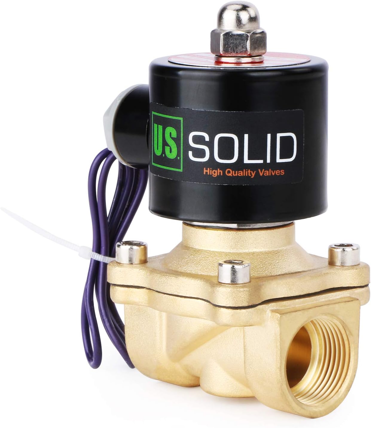 U.S. Solid NPT Brass Electric Solenoid Valve for High Temp Use