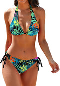 Women's Textured Halter Bikini Set - Padded Two Piece Swimwear