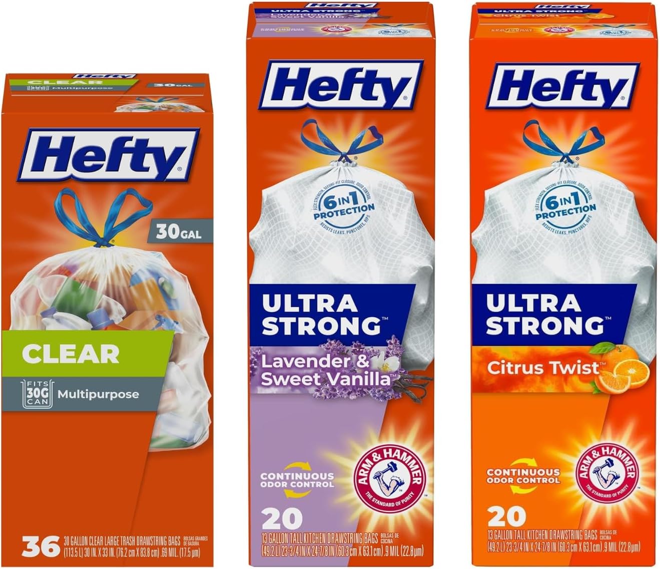 Hefty Trash & Recycling Bags Variety Pack for Every Need