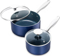 MICHELANGELO Saucepan Set 1Qt & 2Qt - Ceramic Nonstick for Everyday