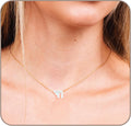 Chai Necklace White Opal Gold Filled or Sterling Silver - Handmade