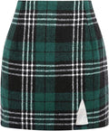 Plaid Mini Skirts for Womens High Waisted Bodycon Pencil Skirts