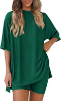 PRETTYGARDEN Women's Two Piece Lounge Set - Soft Oversized Biker 4-6