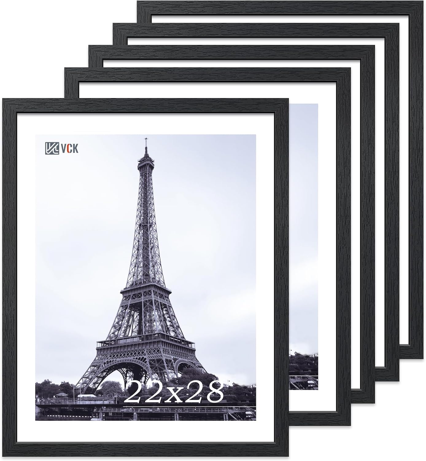 VCK 22x28 Poster Frame Set of 5 - Elegant Black Wood Grain