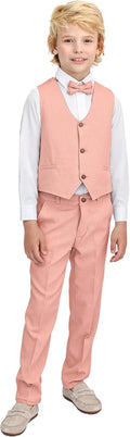 Boys Formal Suit 4 Piece Vest Pants and Tie Set - Classic Look
