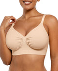 Wireless Comfy Bra for Women Seamless Non Padded Soft Bralette - 4-Row