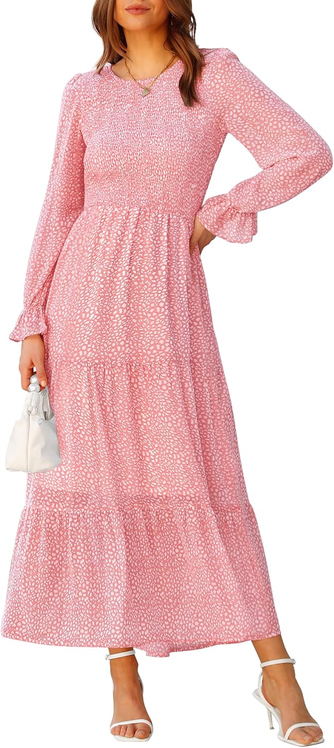 BTFBM Womens Casual Floral Maxi Dress for All Seasons