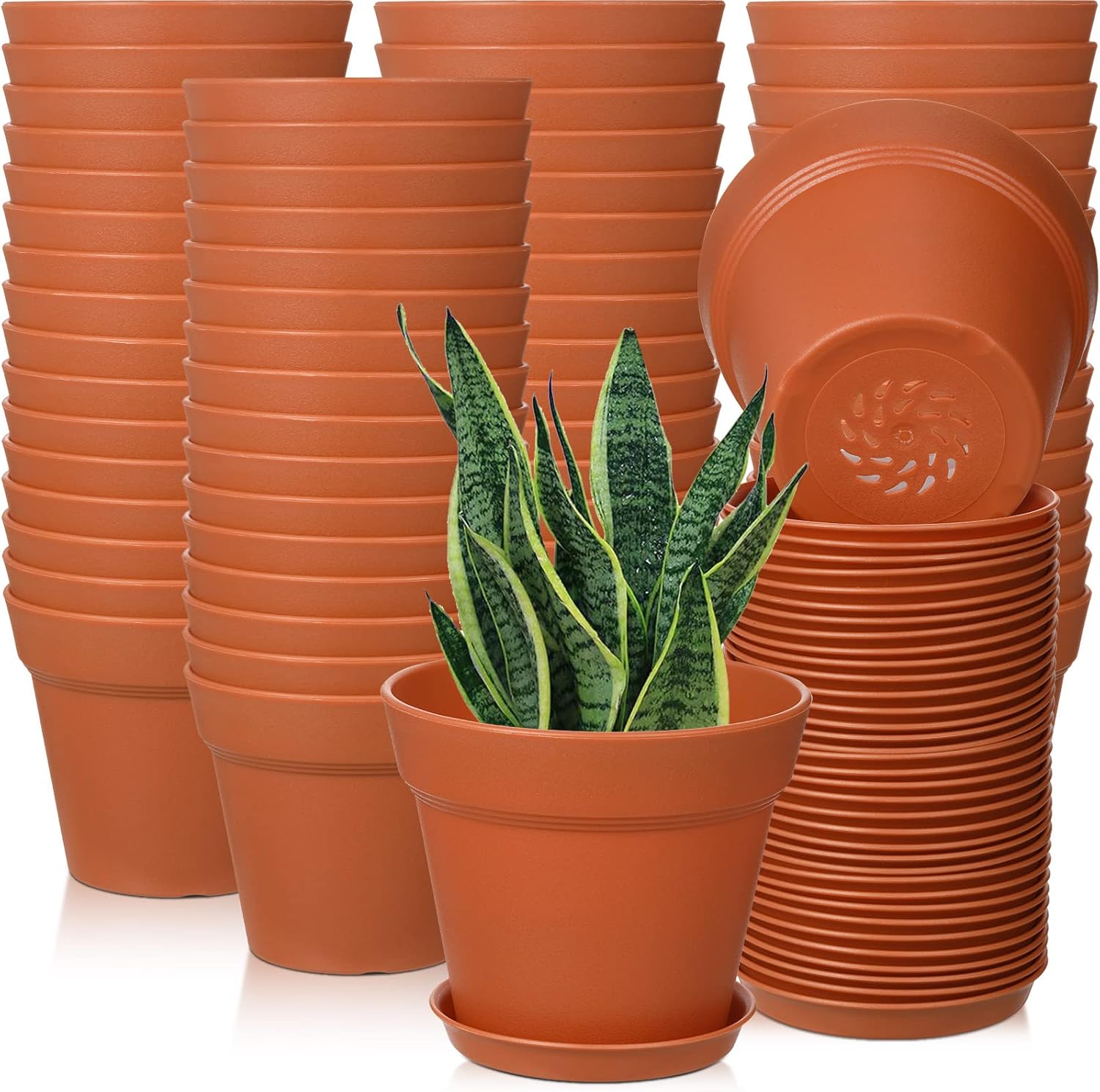 54 Pack 4 Inch Plant Pots with Drainage Hole for Indoor Use