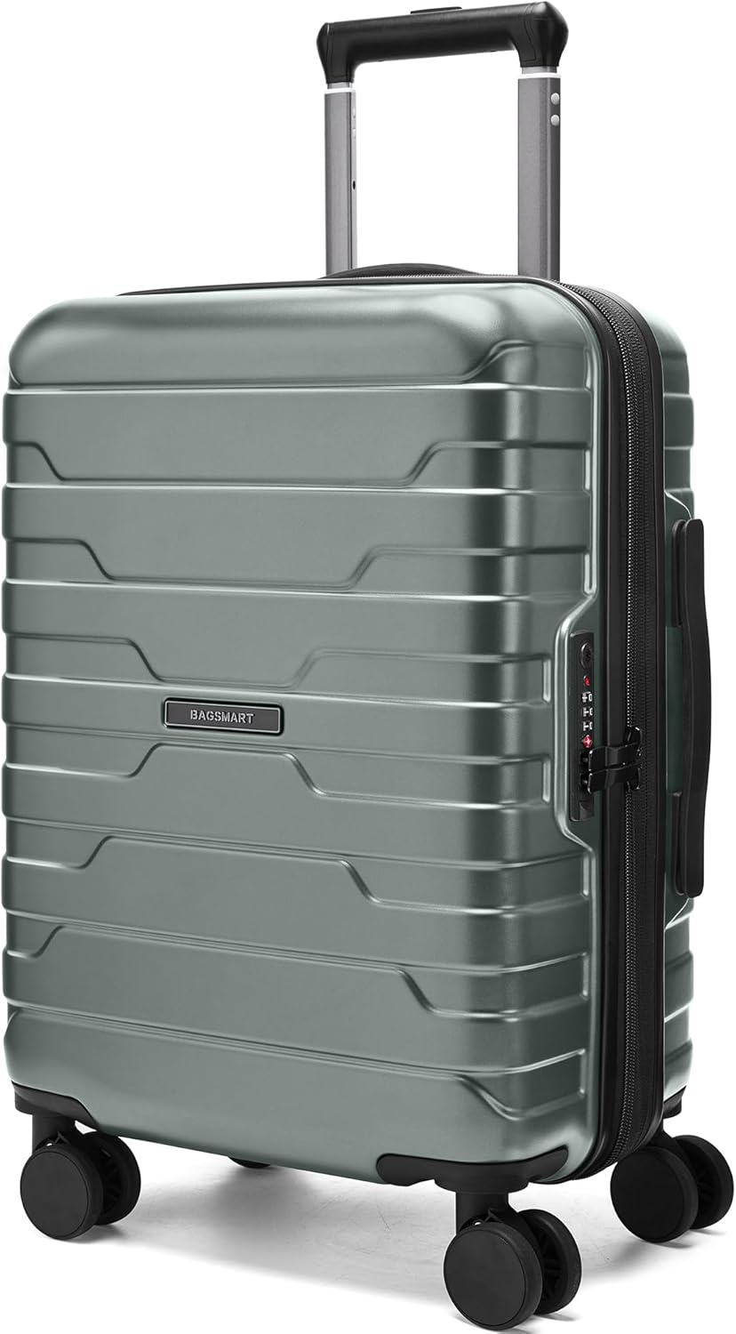 BAGSMART 20 Inch Carry On Luggage with Spinner Wheels for Travel