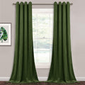StangH Moss Green Velvet Curtains 120 in Long - Blackout Thermal