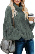 Turtleneck Cable Knit Oversized Sweater - Cozy Winter Staple Dokotoo