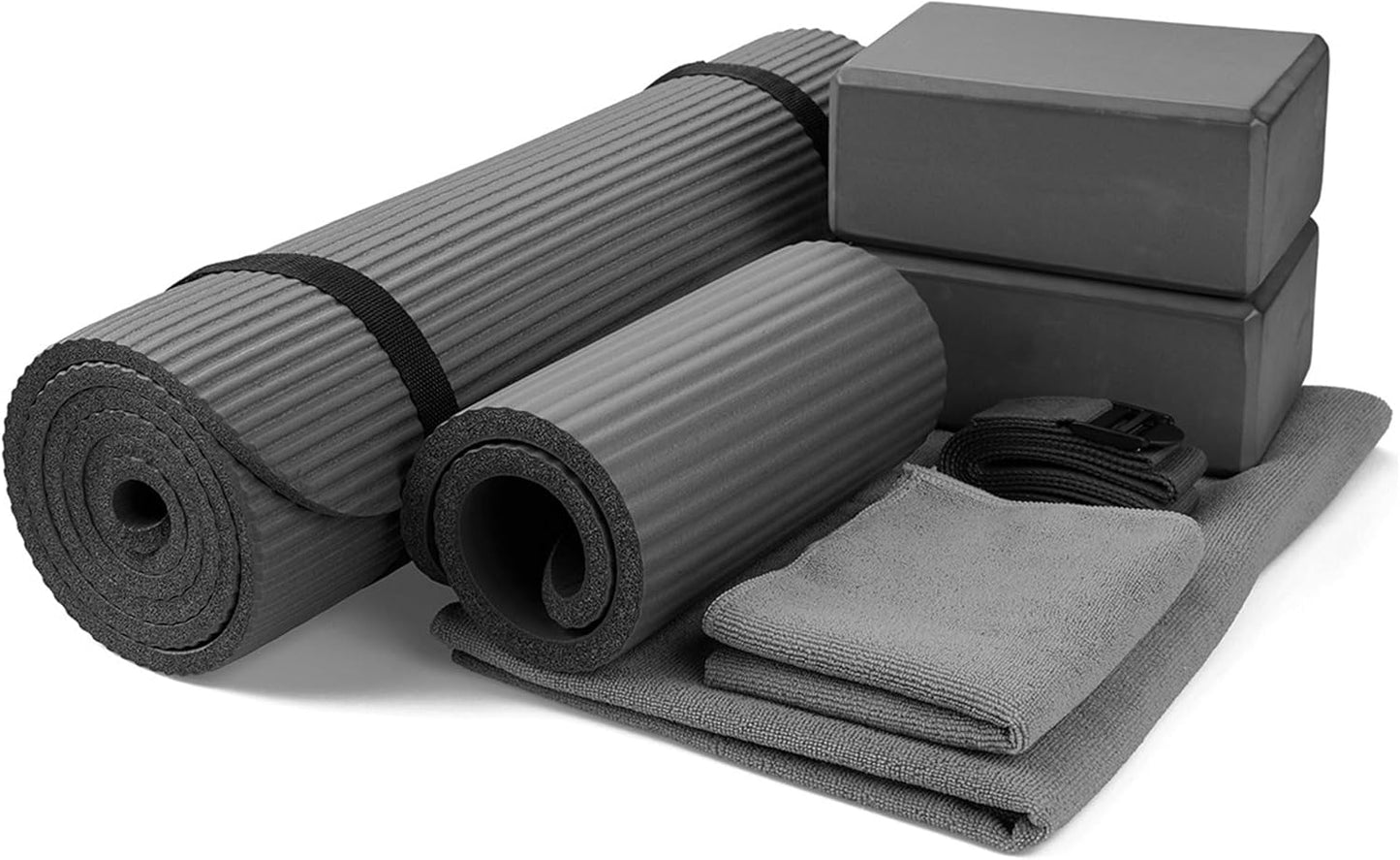 BalanceFrom 7pc Yoga Set - Complete Kit for Ultimate Comfort